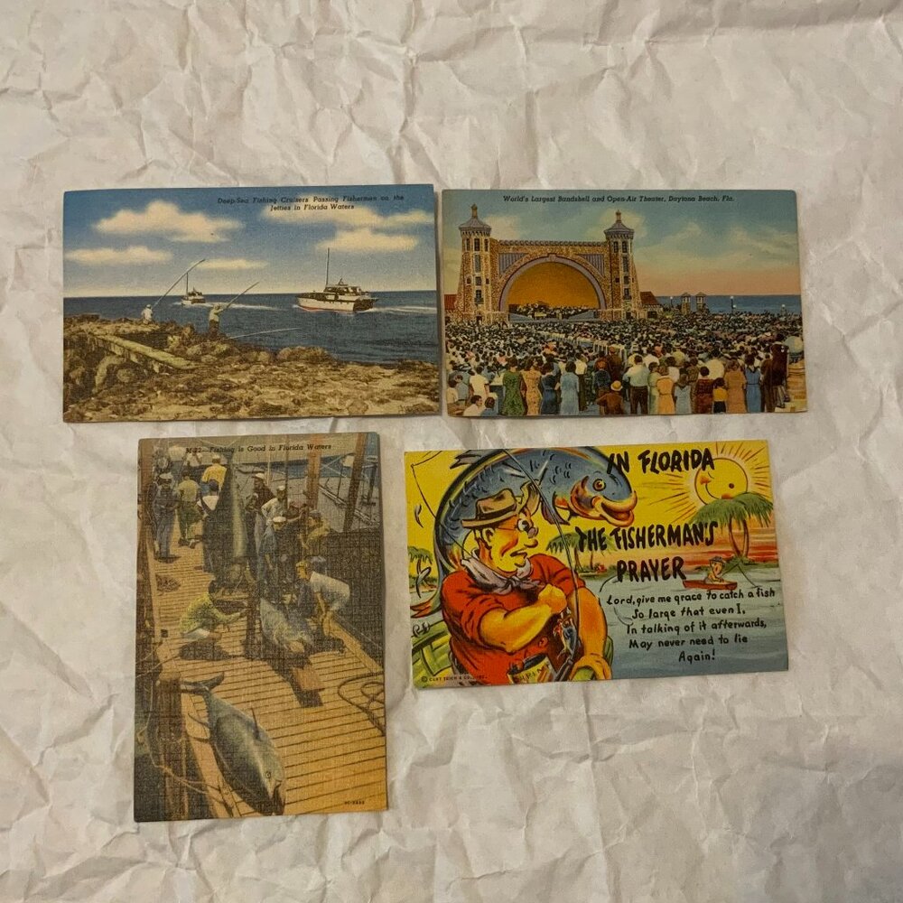VINTAGE POSTCARDS - LOT OF 4 - PICTURES OF FLORIDA